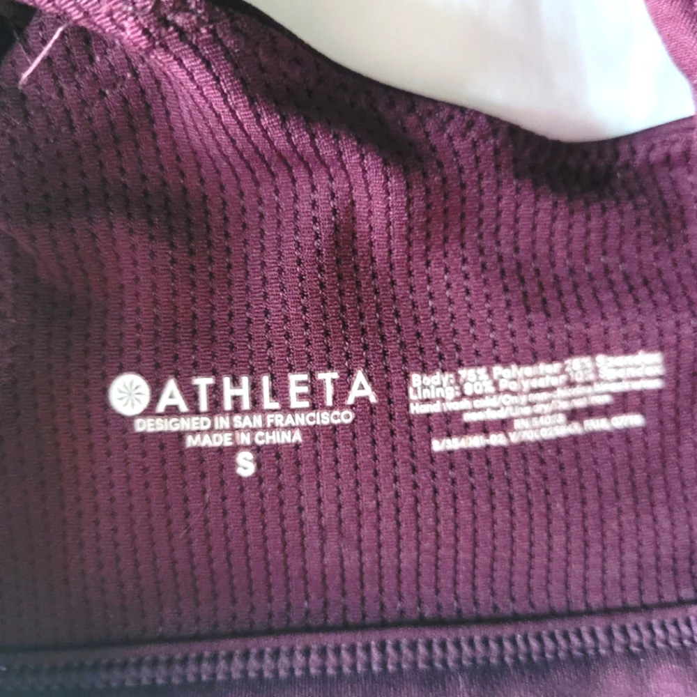 Athleta Sports Bra, Deep Purple/Red, Small - Picture 3 of 4
